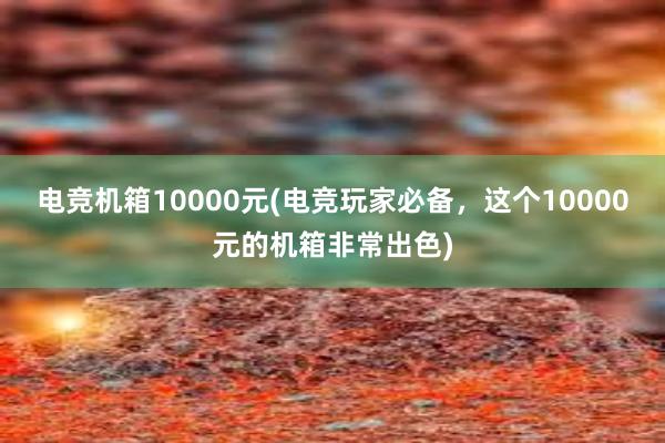 电竞机箱10000元(电竞玩家必备，这个10000元的机箱非常出色)